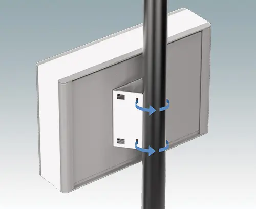 Zubehör Rundrohr- (Mast)-Montagehalterung (Gurte nicht im Lieferumfang enthalten)